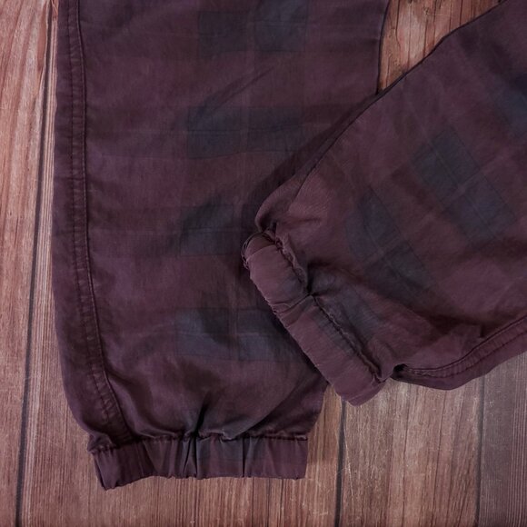 NWT Anthropologie Womens Size Small Jacquie Button Fly Joggers Pants Plaid Plum - Picture 6 of 14